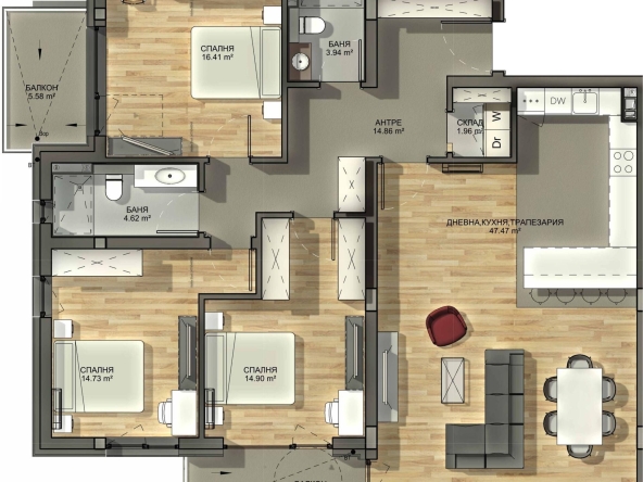 Четиристаен апартамент в София, Драгалевци - 176 кв.м за 2586 €/кв.м - Снимка #1