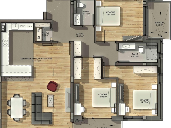 Четиристаен апартамент в София, Драгалевци - 177 кв.м за 1311 €/кв.м - Снимка #1