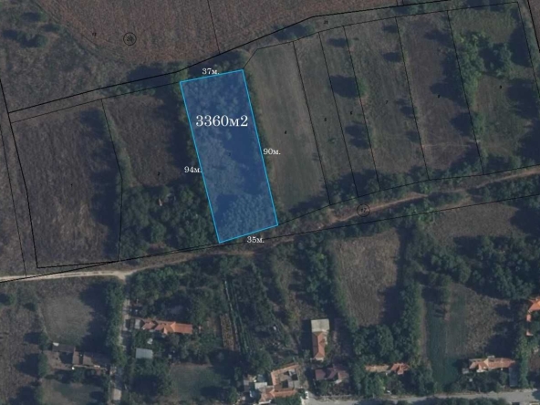 Парцел в с. Ветрино, Област Варна - 3360 кв.м за 10 €/кв.м - Снимка #1