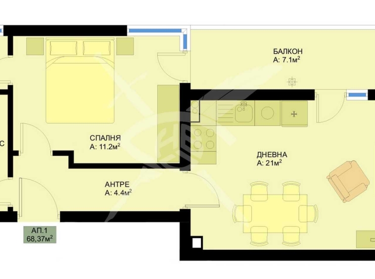 Двустаен апартамент в Варна, Гранд Мол Варна - 69 кв.м за 1638 €/кв.м - Снимка #1
