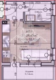 Едностаен апартамент в Велинград - 33 кв.м за 895 €/кв.м - Снимка #1
