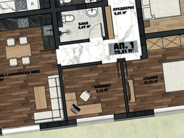 Тристаен апартамент в София, Обеля 2 - 85 кв.м за 1244 €/кв.м - Снимка #1