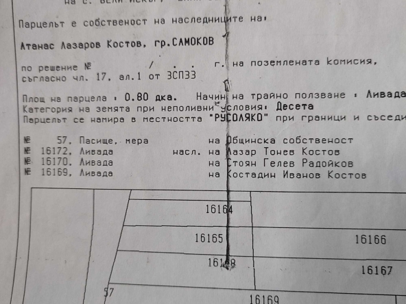 Земеделски имот в Самоков -  кв.м за 39 €/дка - Снимка #1