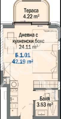 Едностаен апартамент в Китен - 42 кв.м за 1389 €/кв.м - Снимка #1