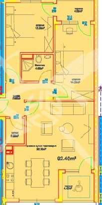Тристаен апартамент в Бургас, Меден рудник - зона А - 104 кв.м за 477 €/кв.м - Снимка #1