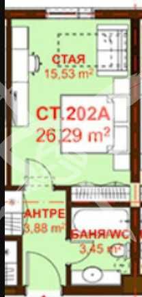 Едностаен апартамент в Бургас, Сарафово - 26 кв.м за 1616 €/кв.м - Снимка #1