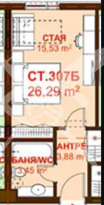 Едностаен апартамент в Бургас, Сарафово - 26 кв.м за 3197 €/кв.м - Снимка #1