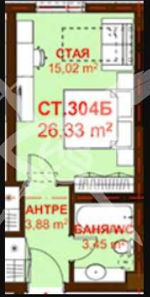 Едностаен апартамент в Бургас, Сарафово - 26 кв.м за 824 €/кв.м - Снимка #1