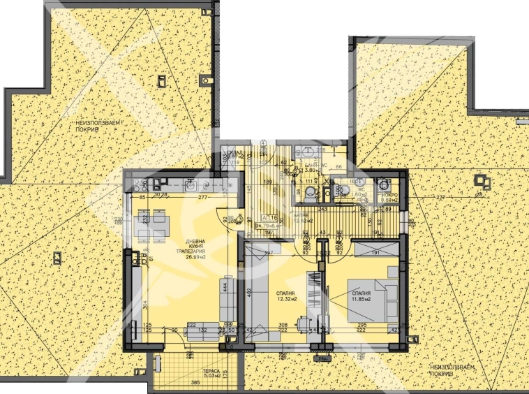 Тристаен апартамент в Бургас, Меден рудник - зона А - 323 кв.м за 409 €/кв.м - Снимка #1