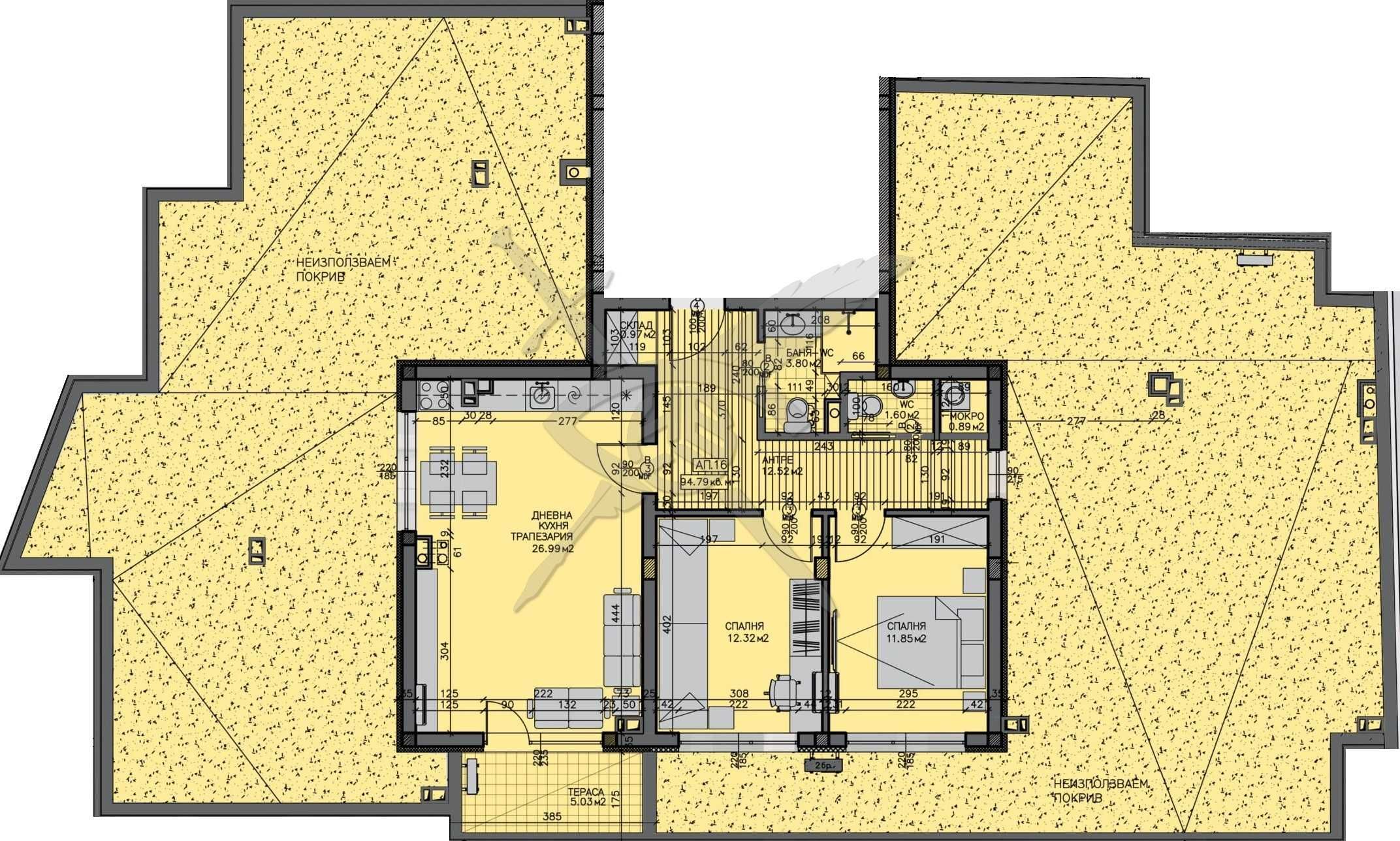Тристаен апартамент в Бургас, Зорница - 323 кв.м за 409 €/кв.м - Снимка #1