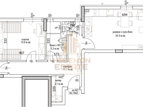 Тристаен апартамент в Варна, Кайсиева градина - 107 кв.м за 1276 €/кв.м - Снимка #1