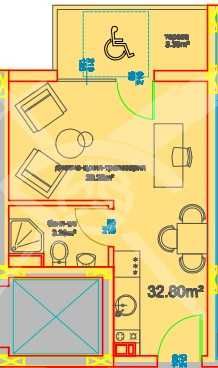 Едностаен апартамент в Бургас, Меден рудник - зона А - 37 кв.м за 607 €/кв.м - Снимка #1