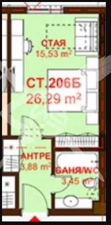 Едностаен апартамент в Бургас, Сарафово - 26 кв.м за 1616 €/кв.м - Снимка #1