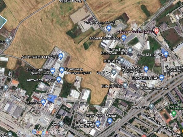 Парцел в Бургас, Промишлена зона - Север - 7148 кв.м за 57 €/кв.м - Снимка #1