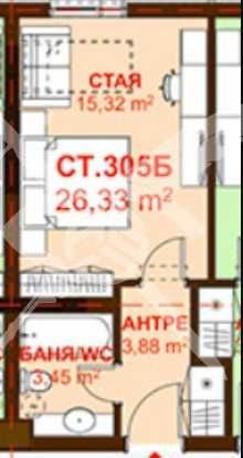 Едностаен апартамент в Бургас, Сарафово - 26 кв.м за 1616 €/кв.м - Снимка #1