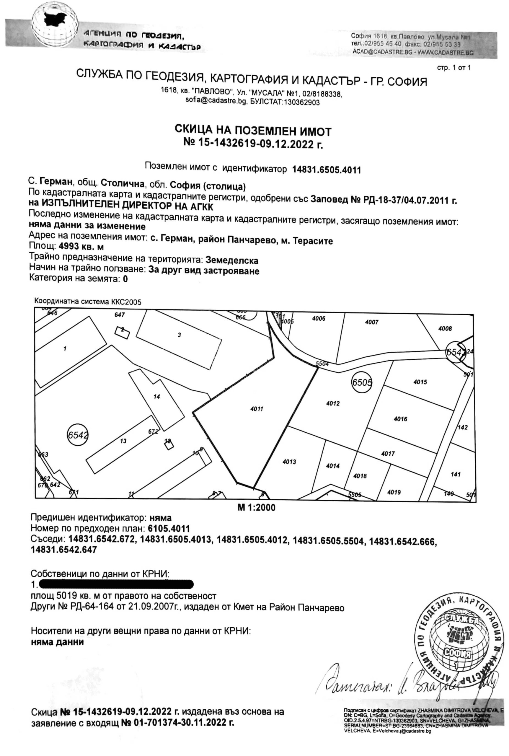 Парцел в с. Герман, Област София-град - 4993 кв.м за 150 €/кв.м - Снимка #1