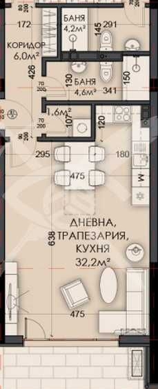 Двустаен апартамент в Варна, Виница - 100 кв.м за 1274 €/кв.м - Снимка #1