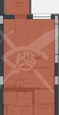 Едностаен апартамент в Пловдив, Христо Смирненски - 36 кв.м за 1528 €/кв.м - Снимка #1