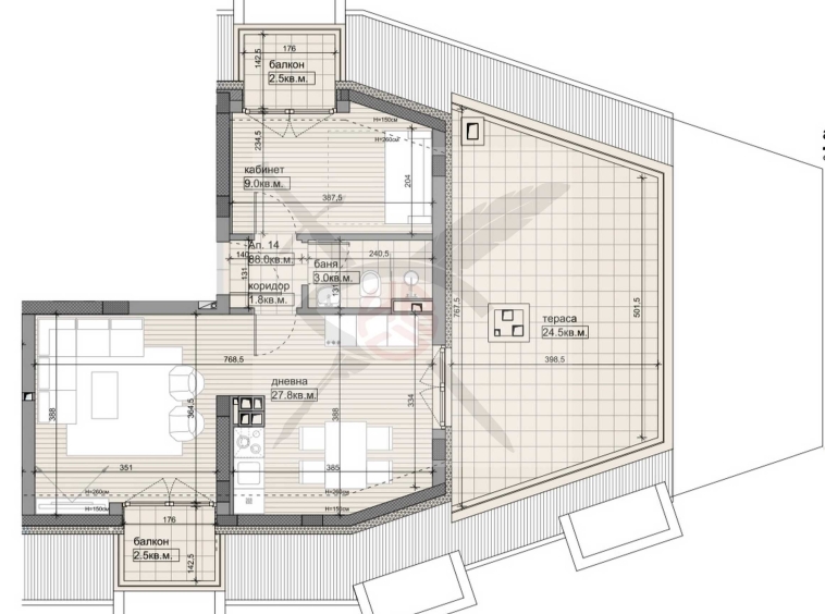 Двустаен апартамент в София, Овча купел - 99 кв.м за 1405 €/кв.м - Снимка #1