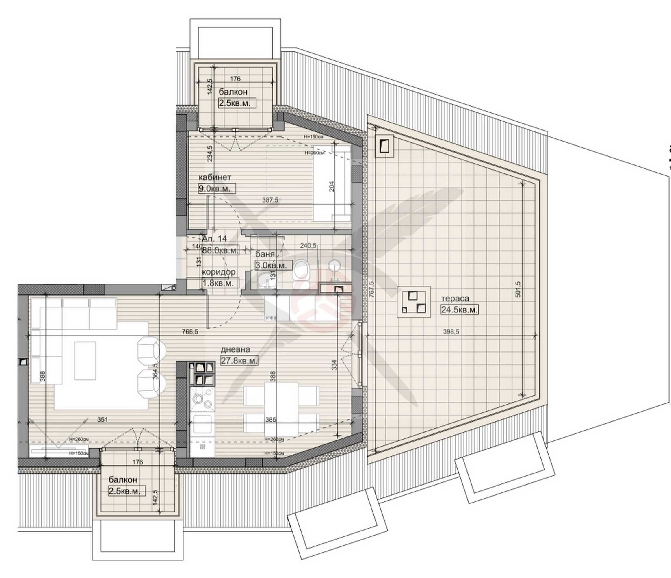 Двустаен апартамент в София, Овча купел - 99 кв.м за 1405 €/кв.м - Снимка #1