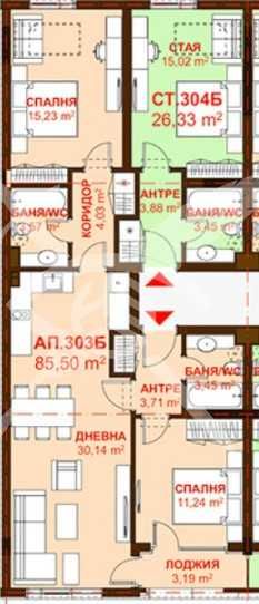 Тристаен апартамент в Бургас, Сарафово - 85 кв.м за 804 €/кв.м - Снимка #1