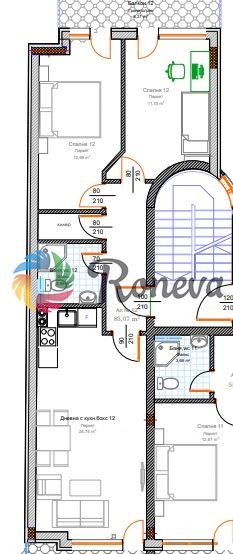 Тристаен апартамент в Варна, Левски - 1006 кв.м за 70 €/кв.м - Снимка #1
