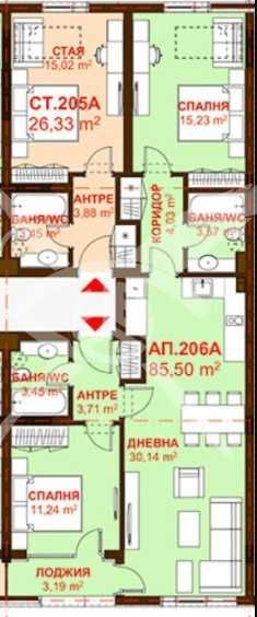 Тристаен апартамент в Бургас, Сарафово - 85 кв.м за 1577 €/кв.м - Снимка #1