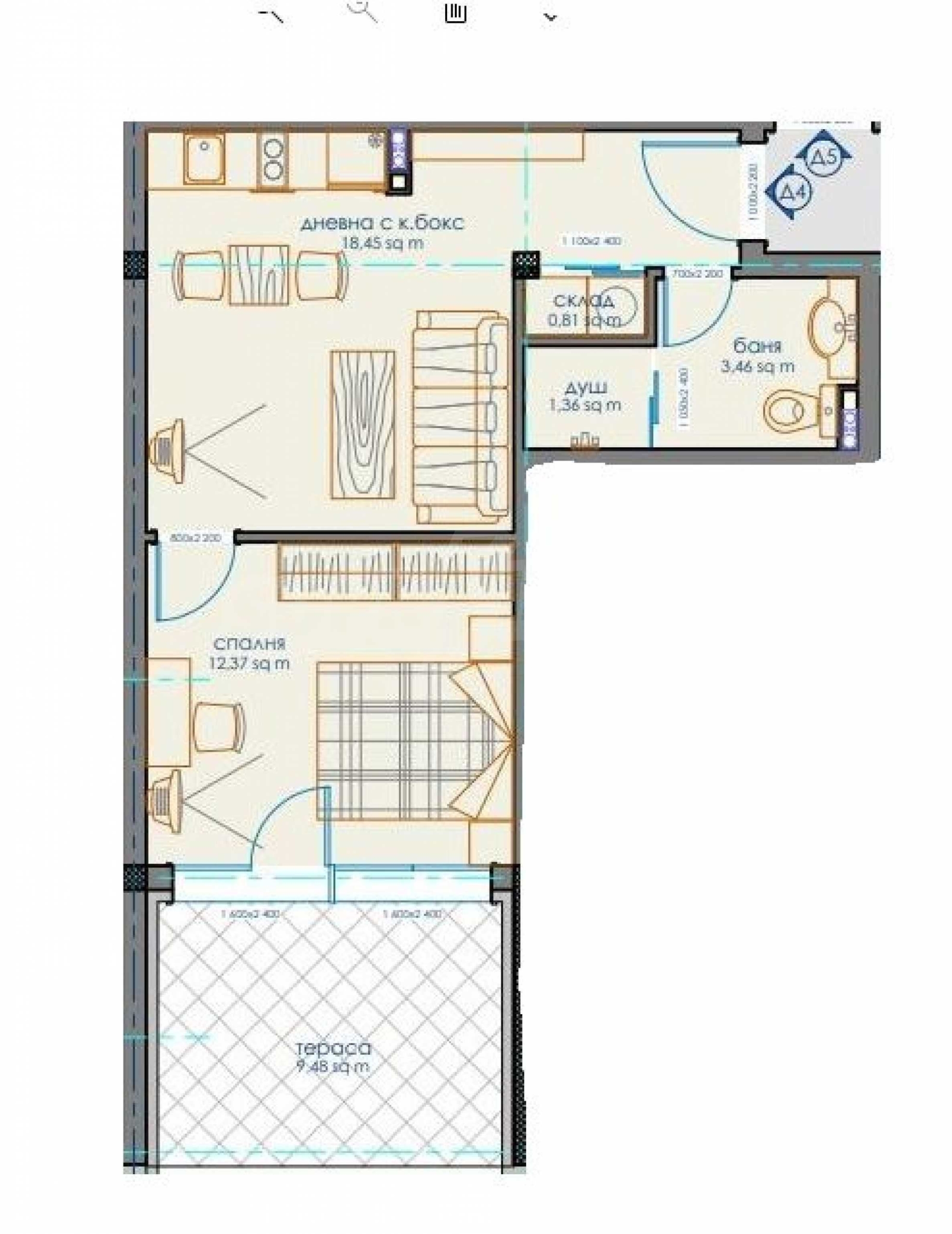 Едностаен апартамент в София, Витоша - 55 кв.м за 1455 €/кв.м - Снимка #1