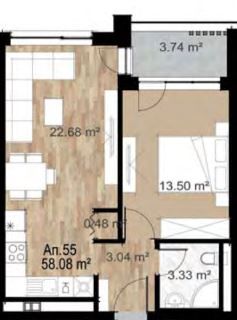 Двустаен апартамент в София, Зона Б-5 - 70 кв.м за 1228 €/кв.м - Снимка #1