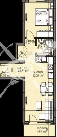Двустаен апартамент в Бургас, Изгрев - 65 кв.м за 1217 €/кв.м - Снимка #1