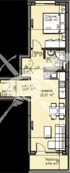 Двустаен апартамент в Бургас, Изгрев - 65 кв.м за 1217 €/кв.м - Снимка #1