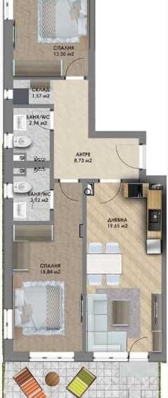 Тристаен апартамент в Пловдив, Христо Смирненски - 92 кв.м за 924 €/кв.м - Снимка #1