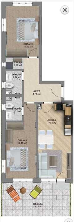 Тристаен апартамент в Пловдив, Христо Смирненски - 92 кв.м за 924 €/кв.м - Снимка #1