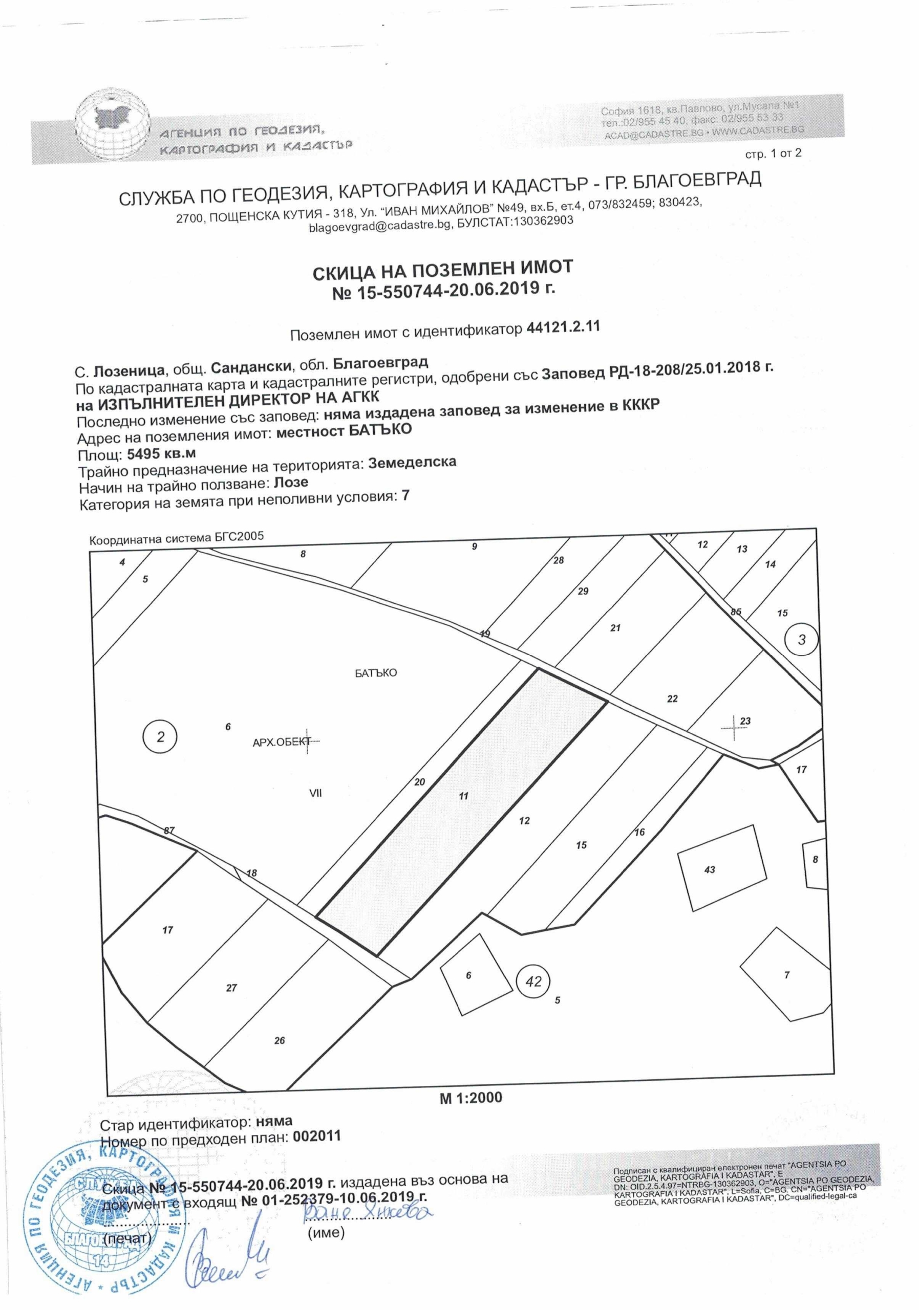 Земеделски имот в с. Лозеница, Област Благоевград -  кв.м за 1401 €/дка - Снимка #1