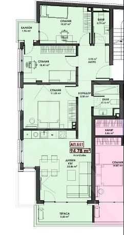 Тристаен апартамент в Пловдив, Христо Смирненски - 117 кв.м за 1261 €/кв.м - Снимка #1