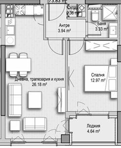 Двустаен апартамент в София, Витоша - 74 кв.м за 2568 €/кв.м - Снимка #1