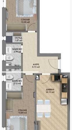 Тристаен апартамент в Пловдив, Христо Смирненски - 109 кв.м за 744 €/кв.м - Снимка #1