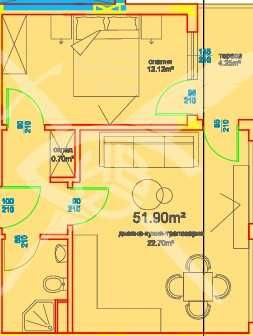 Двустаен апартамент в Бургас, Меден рудник - зона А - 60 кв.м за 900 €/кв.м - Снимка #1
