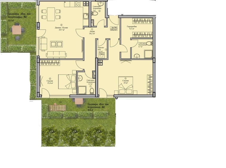 Тристаен апартамент в София, Хладилника - 151 кв.м за 2 €/кв.м - Снимка #1