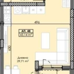 Двустаен апартамент в Пловдив, Тракия - 54 кв.м за 1094 €/кв.м - Снимка #1