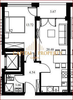 Двустаен апартамент в Варна, Виница - 61 кв.м за 1209 €/кв.м - Снимка #1