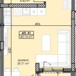 Двустаен апартамент в Пловдив, Тракия - 54 кв.м за 1094 €/кв.м - Снимка #1