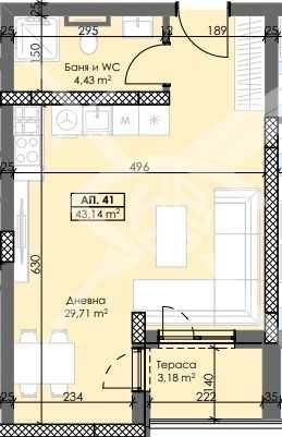 Двустаен апартамент в Пловдив, Тракия - 54 кв.м за 1094 €/кв.м - Снимка #1