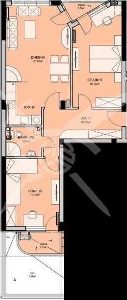 Тристаен апартамент в Бургас, Меден рудник - зона А - 116 кв.м за 563 €/кв.м - Снимка #1
