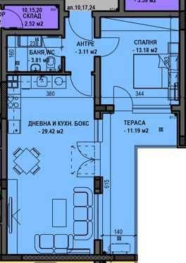 Двустаен апартамент в Пловдив, Остромила - 80 кв.м за 865 €/кв.м - Снимка #1