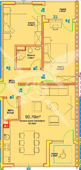 Тристаен апартамент в Бургас, Меден рудник - зона А - 101 кв.м за 908 €/кв.м - Снимка #1