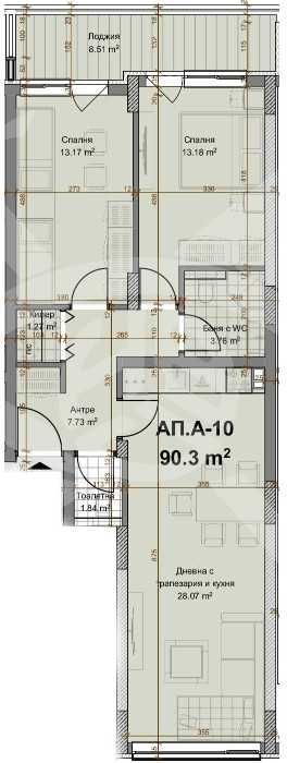 Тристаен апартамент в Пловдив, Христо Смирненски - 110 кв.м за 386 €/кв.м - Снимка #1