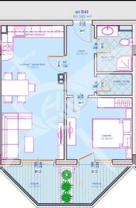 Двустаен апартамент в Бургас, Сарафово - 60 кв.м за 1304 €/кв.м - Снимка #1