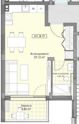 Едностаен апартамент в Пловдив, Остромила - 45 кв.м за 1074 €/кв.м - Снимка #1