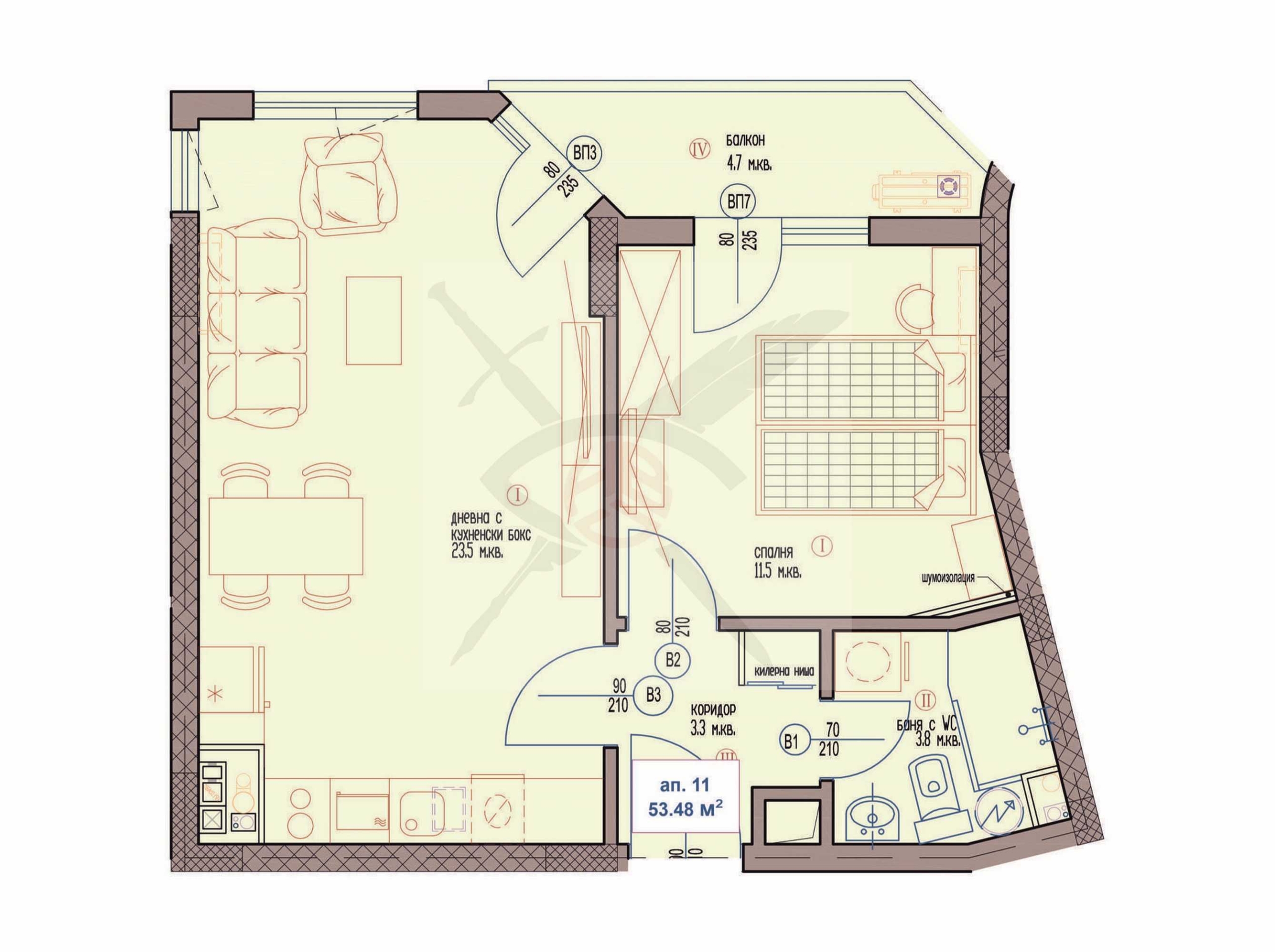 Двустаен апартамент в Варна, Бриз - 62 кв.м за 1484 €/кв.м - Снимка #1